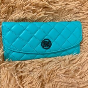 Badgley MISCHKA Quilted Turquoise Women's Wallet Clutch